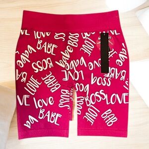 Hot Pink Graphic Women's Butt Lift Shorts